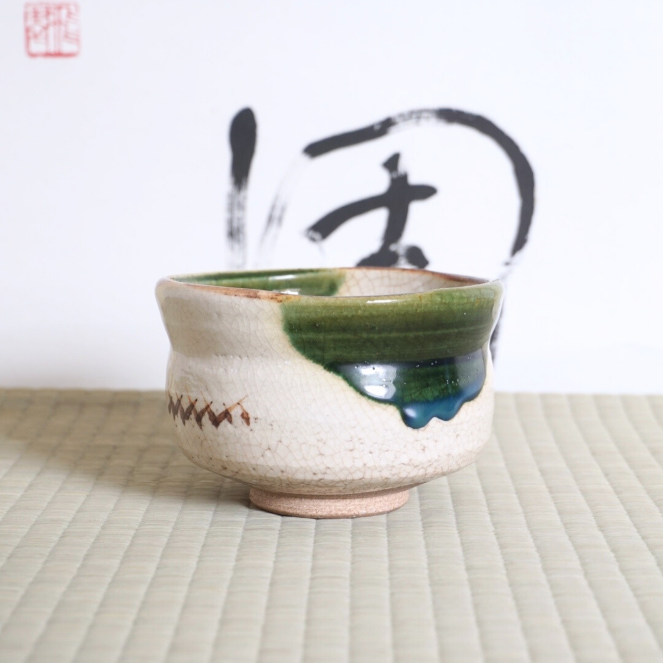 Bol à matcha, Oribe- Kakie 柿絵