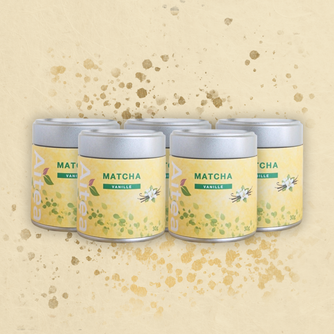 5x Matcha Aromatisés (vanille, chocolat ou pêche)